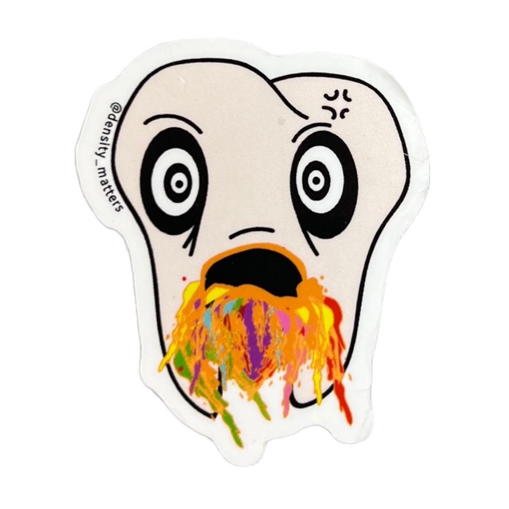 Vomiting Tooth Custom illustrated Sticker